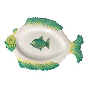 Fratelli Fanciullaccii Fish Shaped Plate Serving Dish Decorative Made in Italy